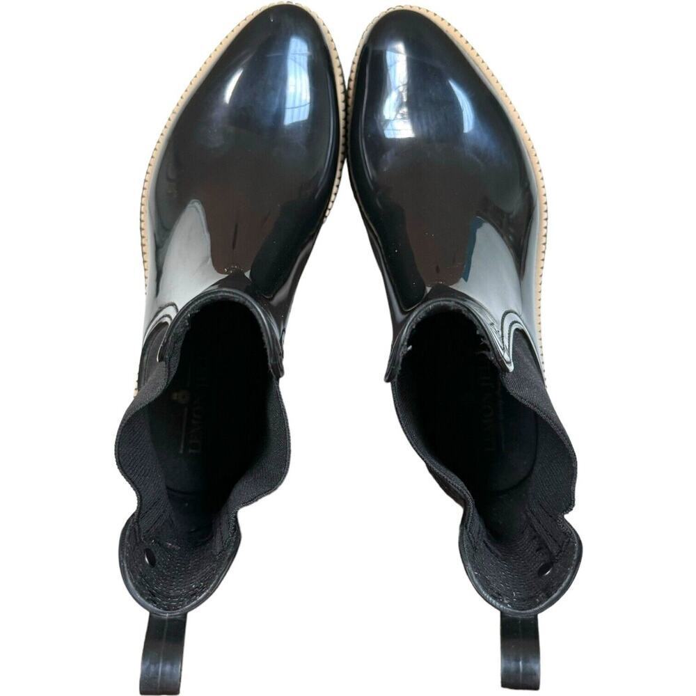 Lemon Jelly Womens Ava Chelsea Rain Boots Black Pull On Almond Toe Ankle 7 EU 38 - Picture 5 of 12